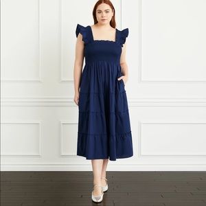 Hill House The Ellie Nap Dress Navy Poplin